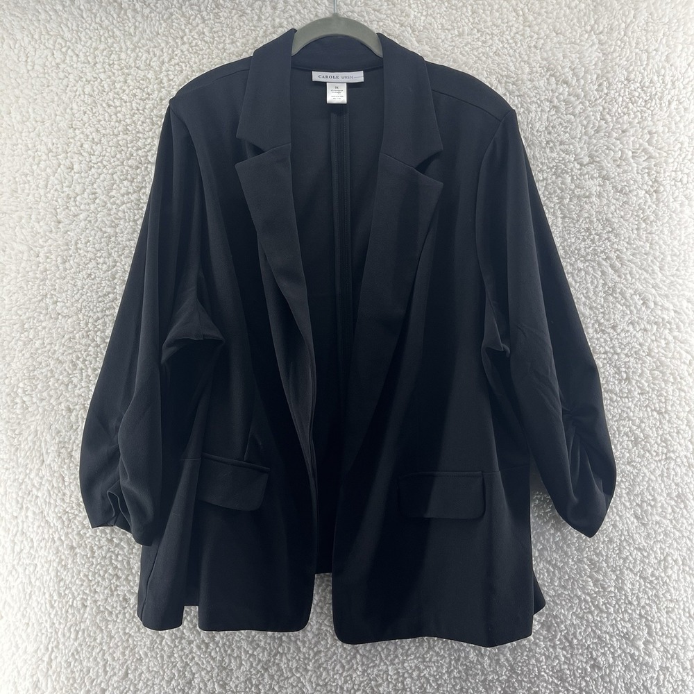 Women's Blazer Plus Size 3X Black Chic Minimalist Workwear Classic Quiet Luxe